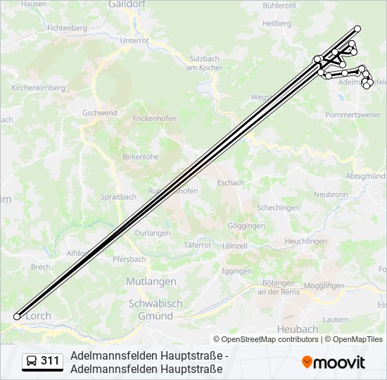 311 bus Line Map