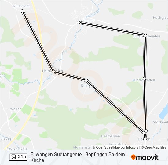 315 bus Line Map