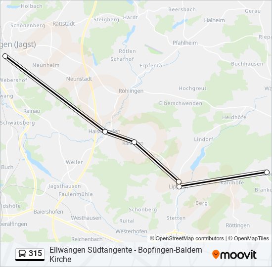 315 bus Line Map