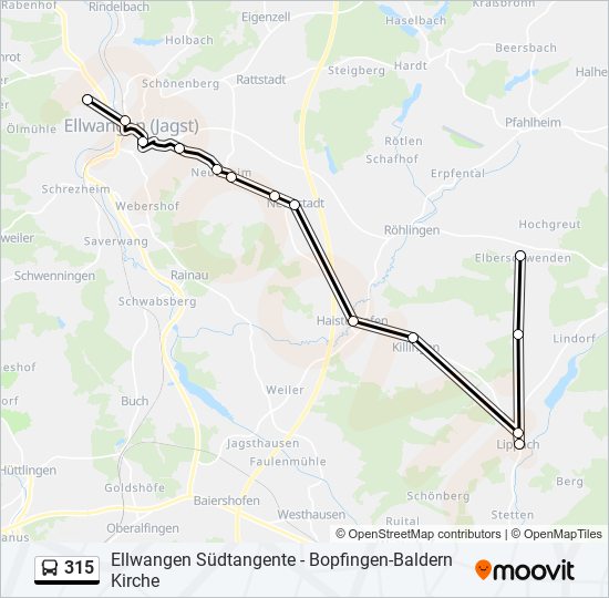 315 bus Line Map