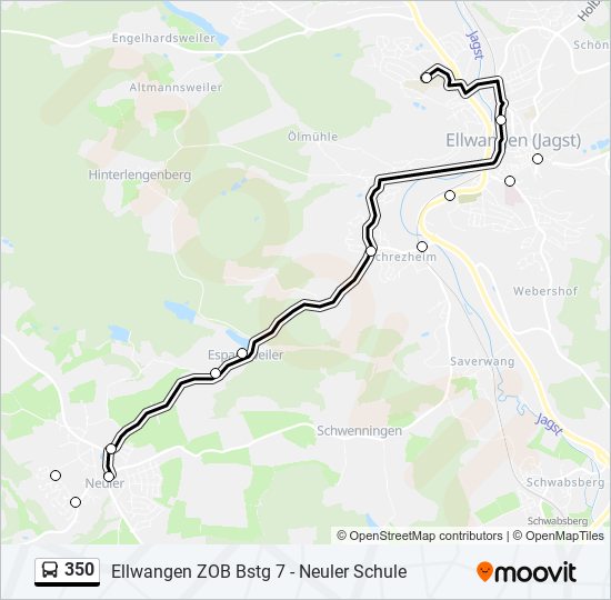 Автобус 350: карта маршрута