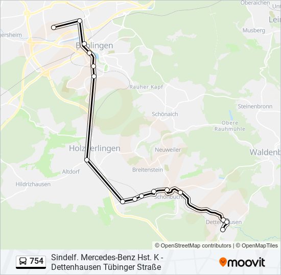 754 bus Line Map