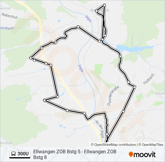 300U bus Line Map