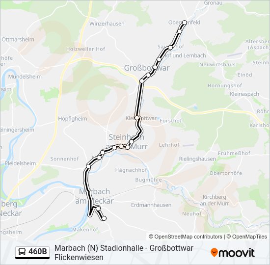  460B: карта маршрута