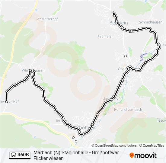  460B: карта маршрута