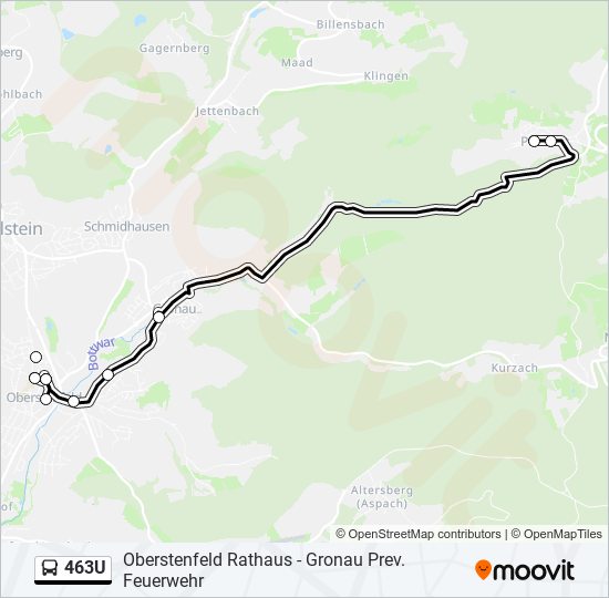 463U bus Line Map