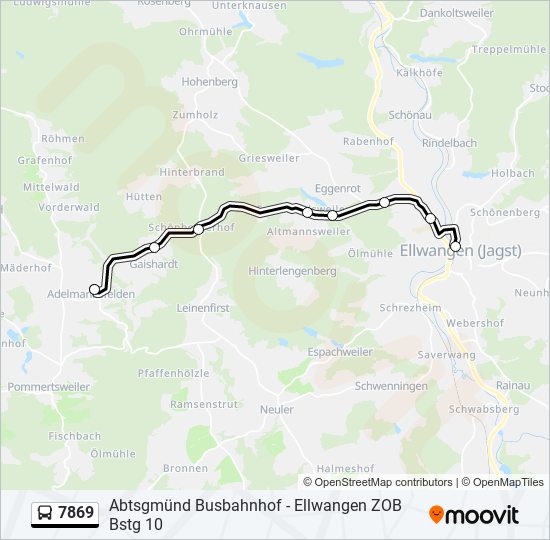 7869 bus Line Map