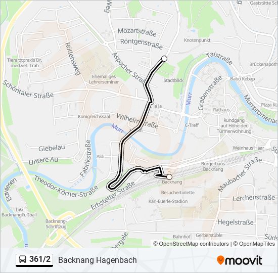 361/2 bus Line Map