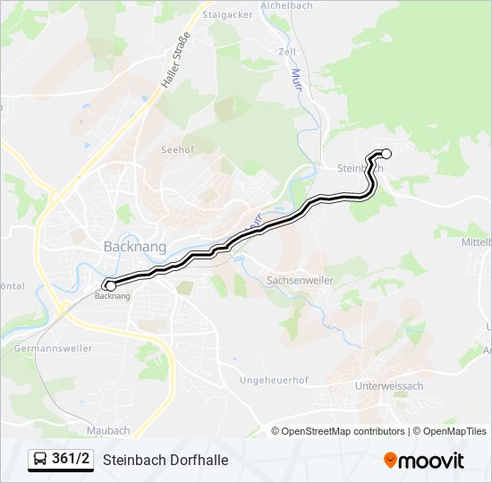 361/2 bus Line Map