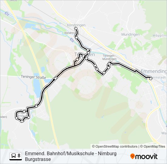 8 Bus Line Map
