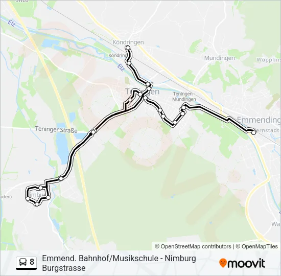 8 Bus Line Map