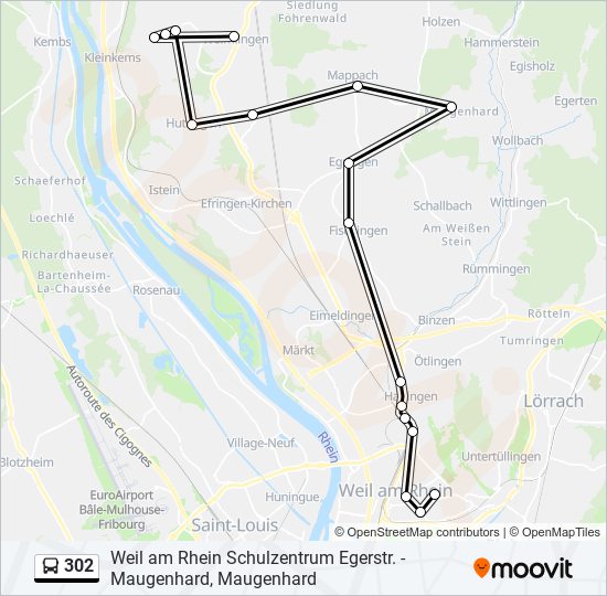 302 bus Line Map