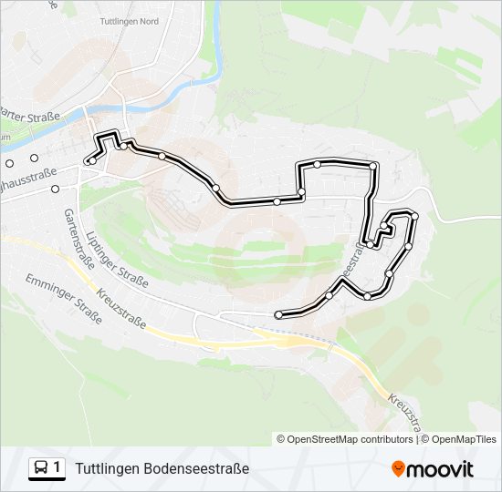 1 Bus Line Map