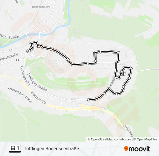 1 Bus Line Map