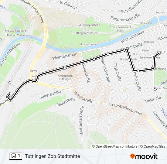 1 Bus Line Map