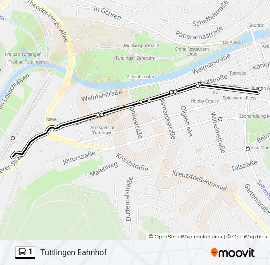 1 Bus Line Map
