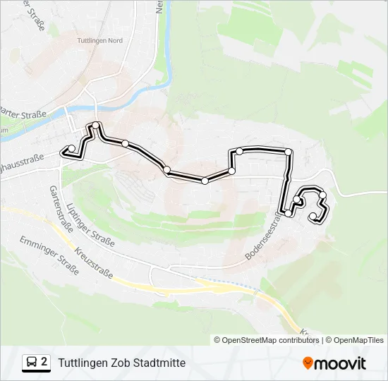 Buslinie 2 Karte