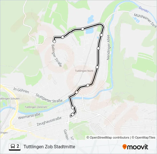 Buslinie 2 Karte
