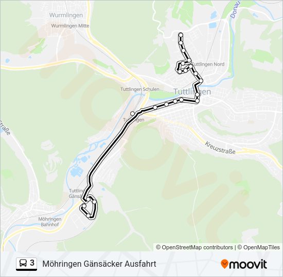 3 Bus Line Map