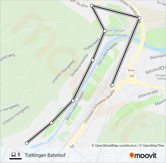 5 Bus Line Map