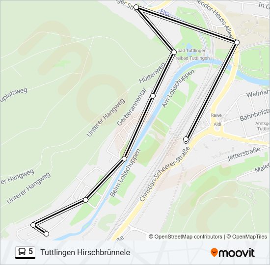 5 Bus Line Map