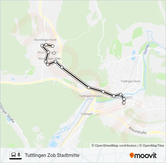 Buslinie 8 Karte