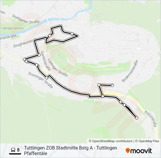 8 Bus Line Map