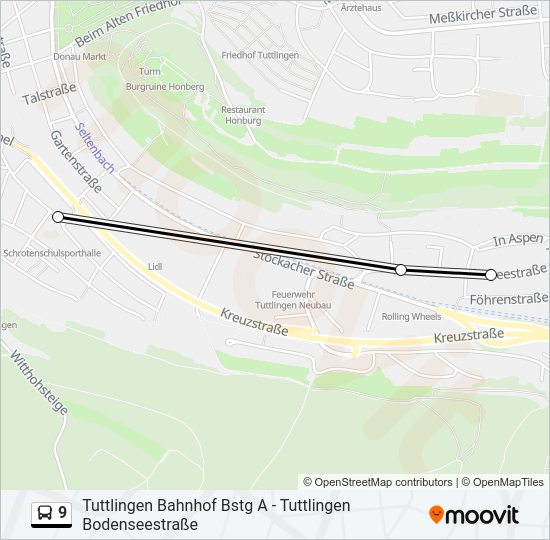 9 Bus Line Map