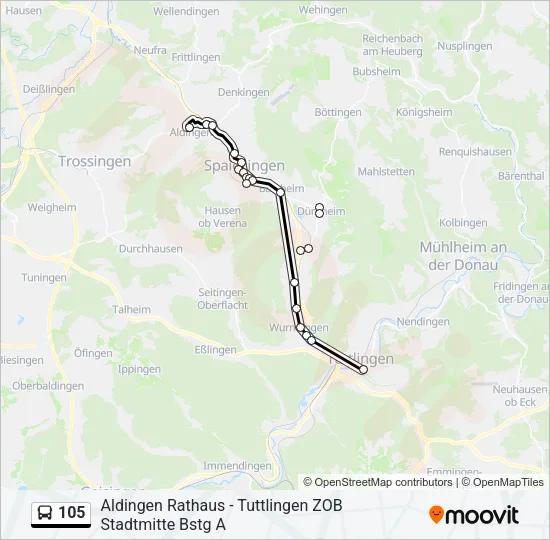 105 Bus Line Map