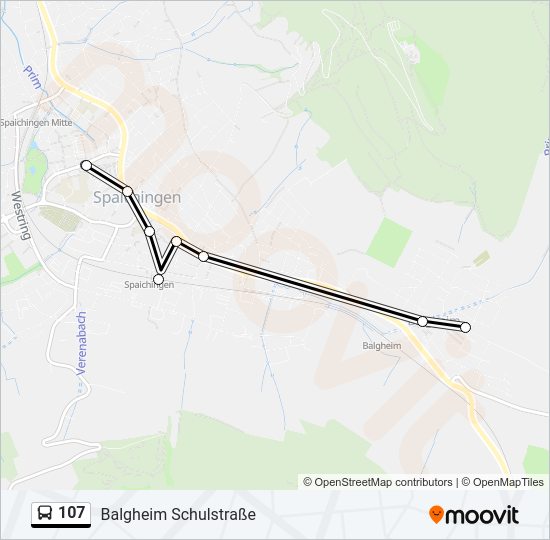107 Bus Line Map