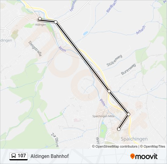 107 Bus Line Map