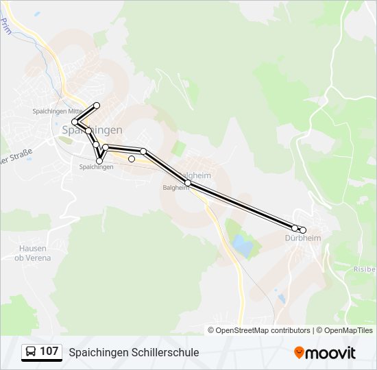 107 Bus Line Map