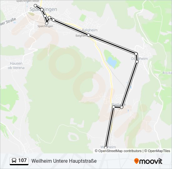 107 Bus Line Map