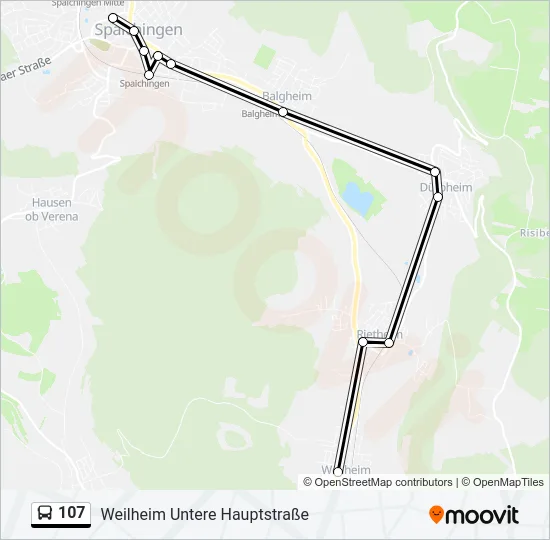107 Bus Line Map