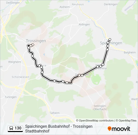 130 Bus Line Map
