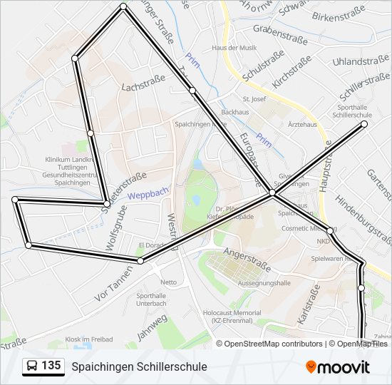 135 Bus Line Map