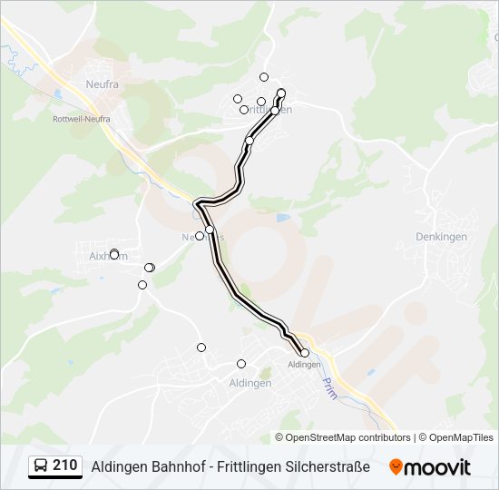 210 Bus Line Map
