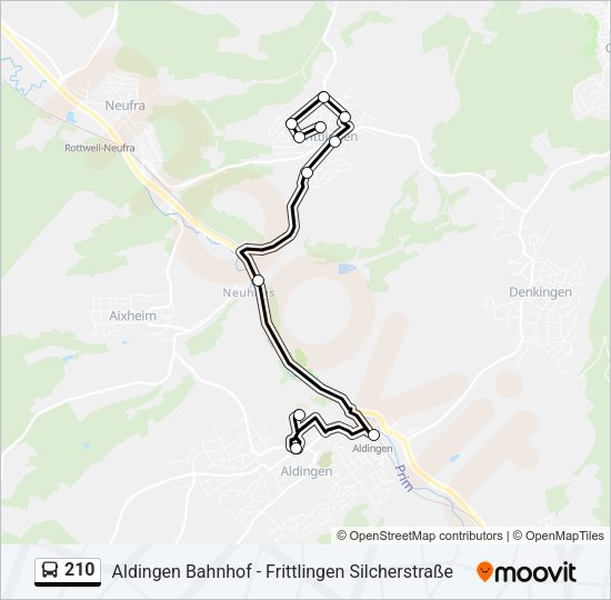 210 Bus Line Map