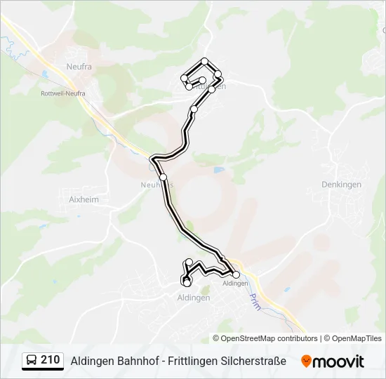 210 Bus Line Map