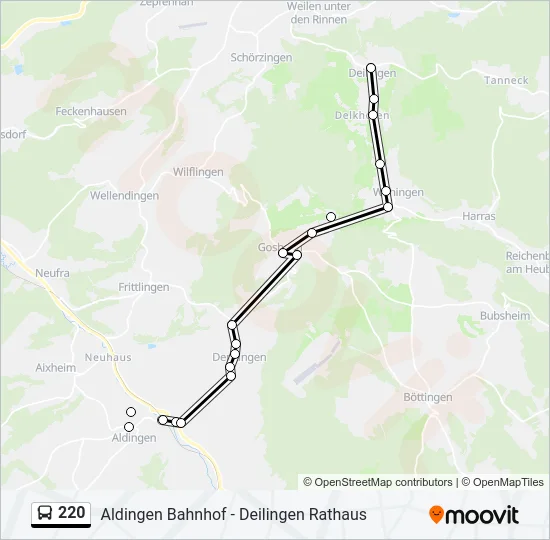 220 Bus Line Map