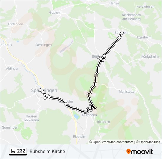 232 Bus Line Map
