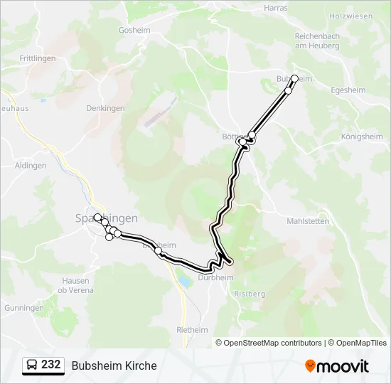 232 Bus Line Map