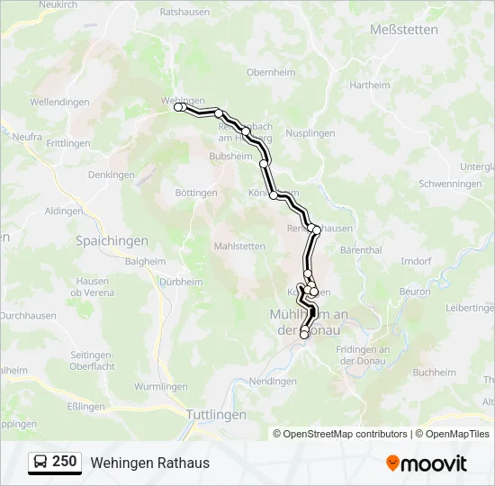 250 Bus Line Map
