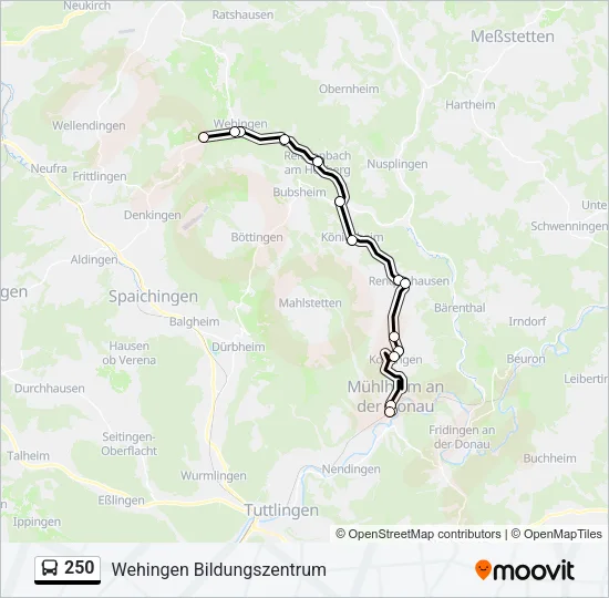 250 Bus Line Map