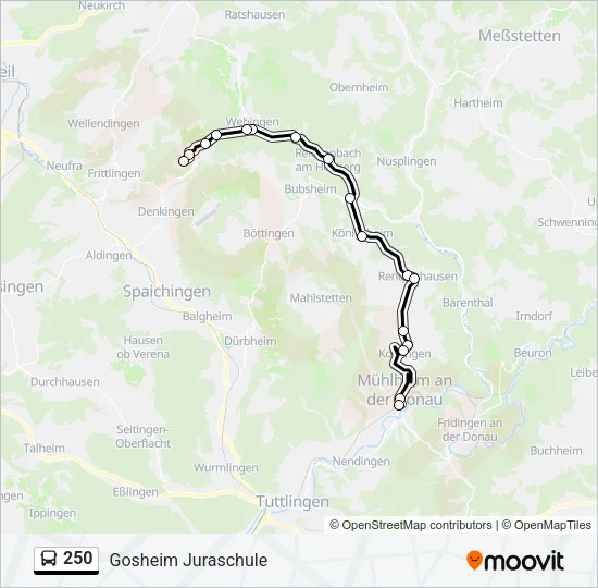 250 Bus Line Map