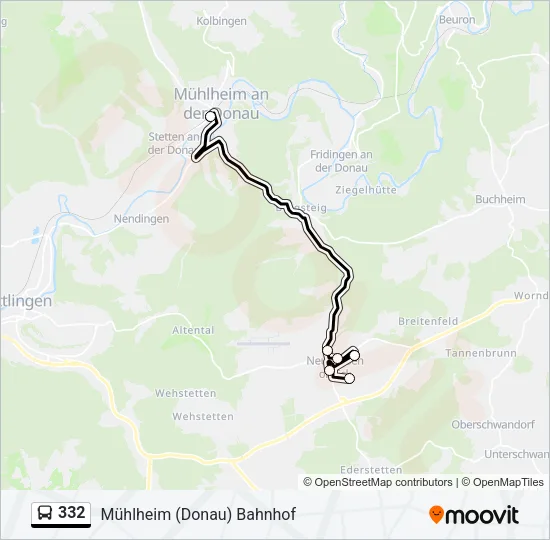 332 Bus Line Map