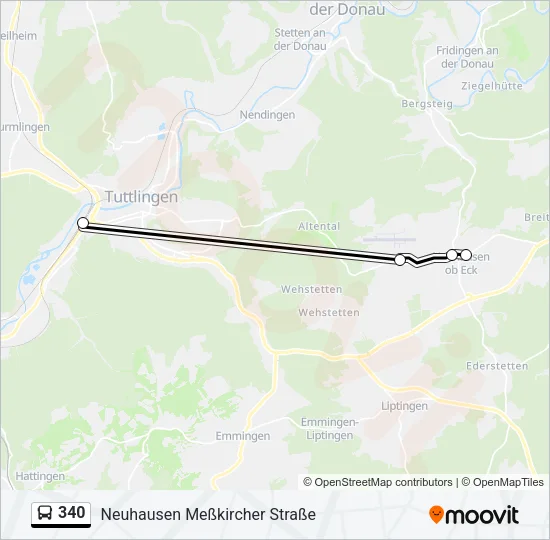 340 Bus Line Map