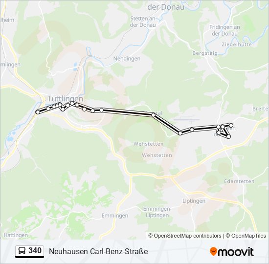 340 bus Line Map