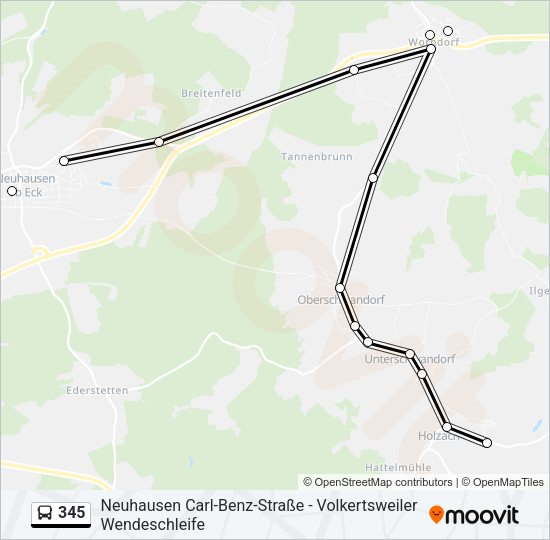 345 Bus Line Map