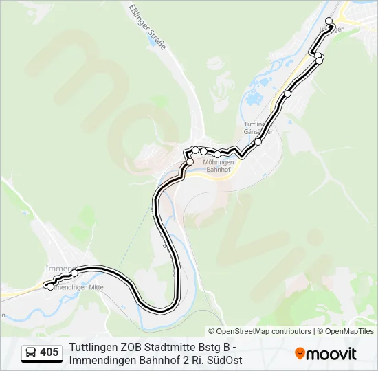 405 Bus Line Map